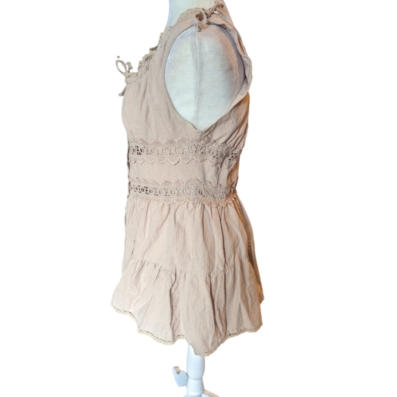 Kayla's Armoire linen blend boho steampunk corset like embroidered top sz L - Picture 5 of 9